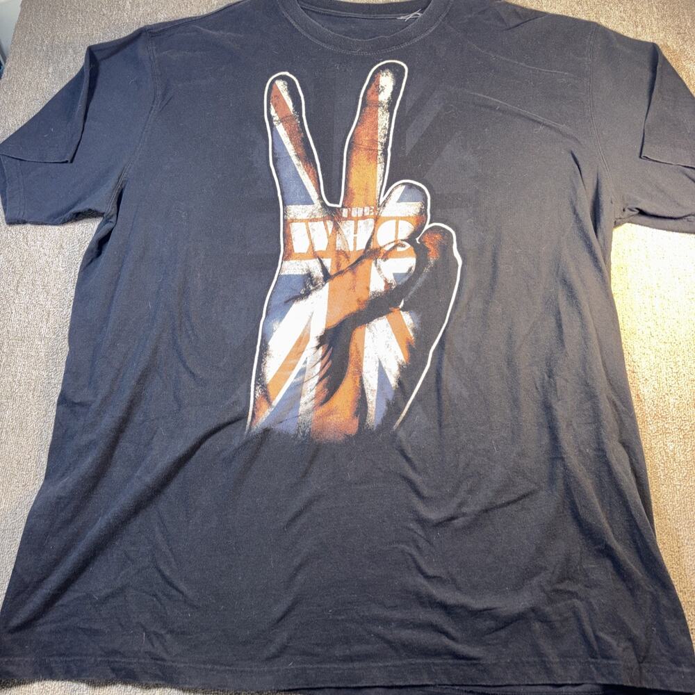 VTG The Who Peace Sign T-shirt 4XL Long Black 31x38